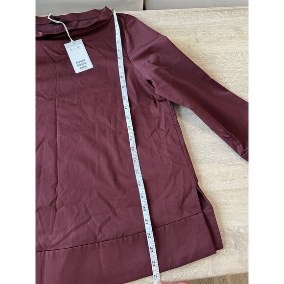 COS NWT Maroon Wine Mockneck Longsleeve Blouse Size 6 - Picture 5 of 6